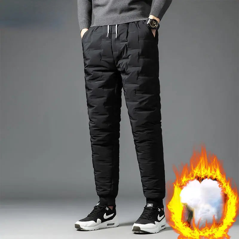 Men's Thick Warm Down Cotton Pants for Autumn & Winter