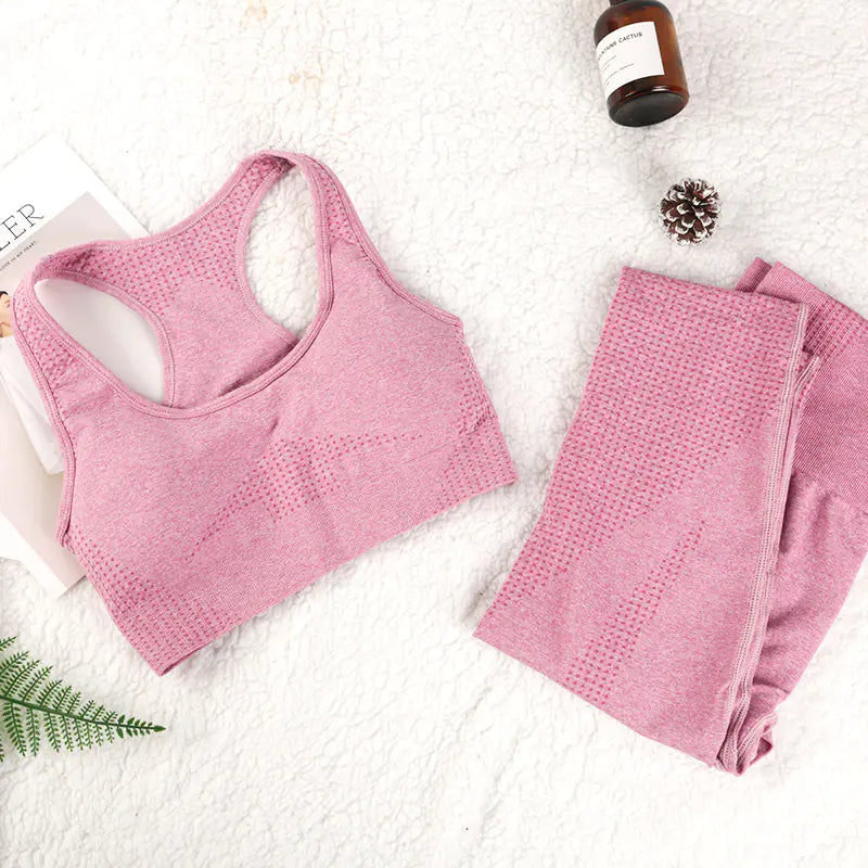 Seamless Women's Yoga Outfit Set with Five Pieces