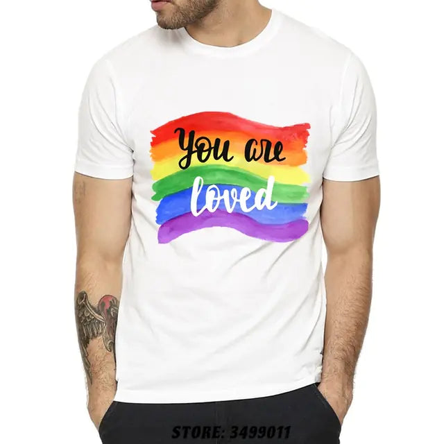 Premium Cotton LGBT Rainbow Graphic T-Shirt for Adults