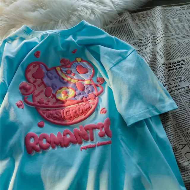 Cute Oversized Women's Letter Print Simple T-Shirt