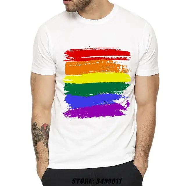 Premium Cotton LGBT Rainbow Graphic T-Shirt for Adults