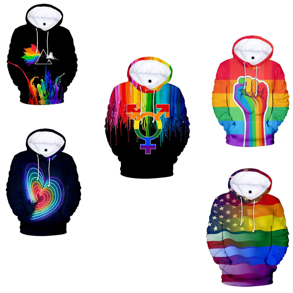 2020 LGBT Fashion Hooded Sweatshirt with 3D Print
