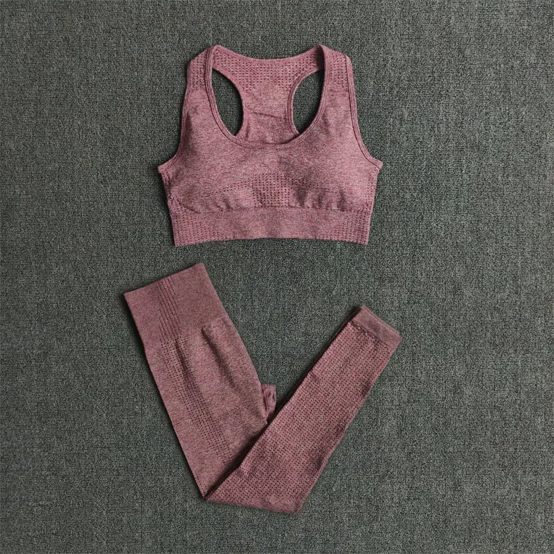 Seamless Women's Yoga Outfit Set with Five Pieces
