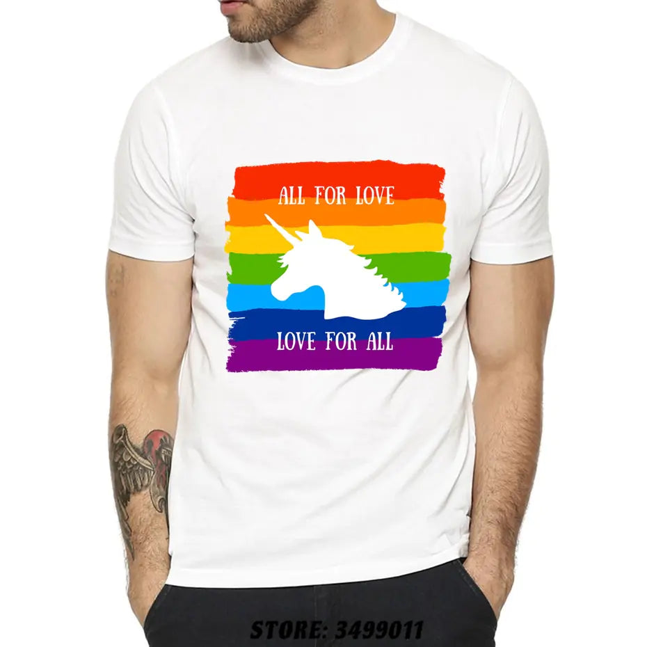 Premium Cotton LGBT Rainbow Graphic T-Shirt for Adults