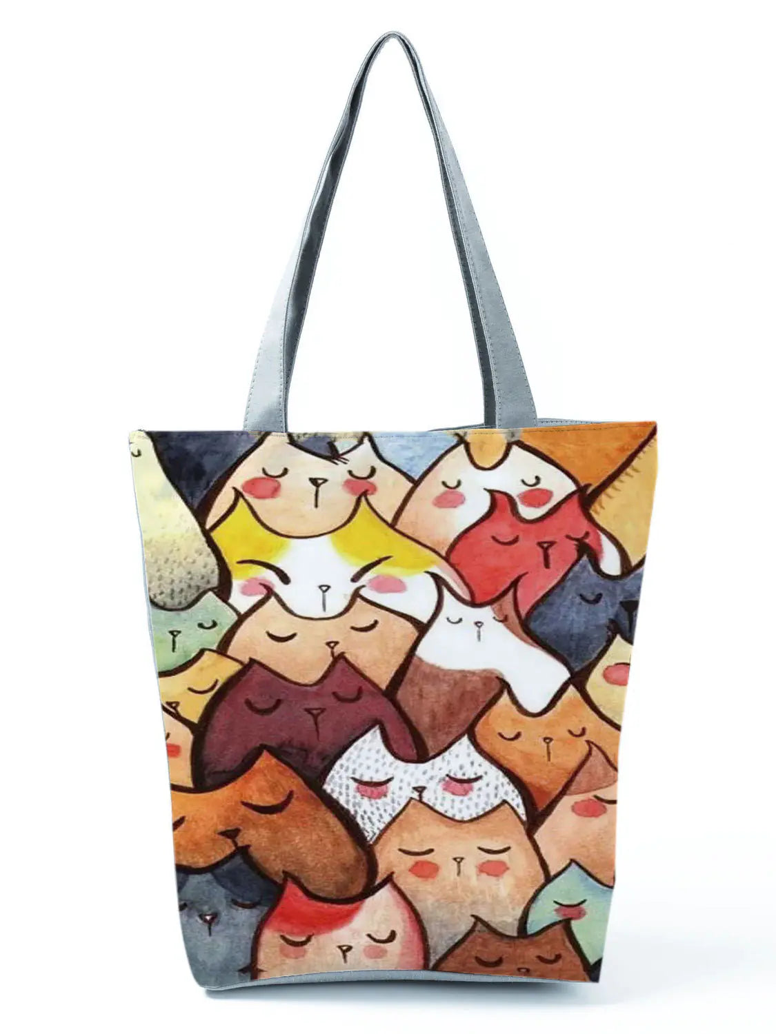 Cat Print Tote Bag - Simple Stylish Shoulder Bag