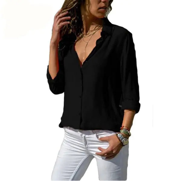 Elegant Long Sleeve Casual Women's Street Shirt