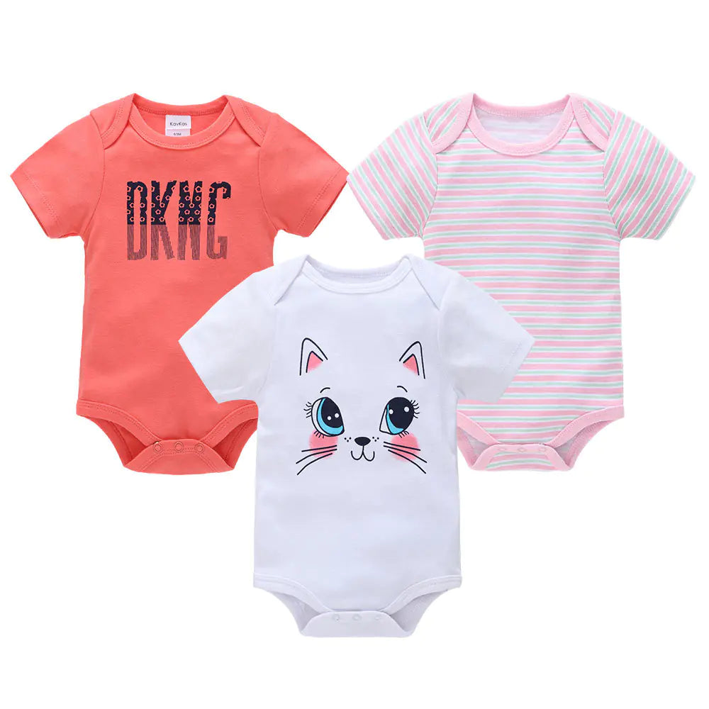 Summer Newborn Baby Clothes 3-Piece Set with Romper