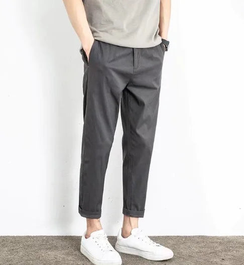 Men's Thin Stretch Lyocell Casual Ankle Pants in Green