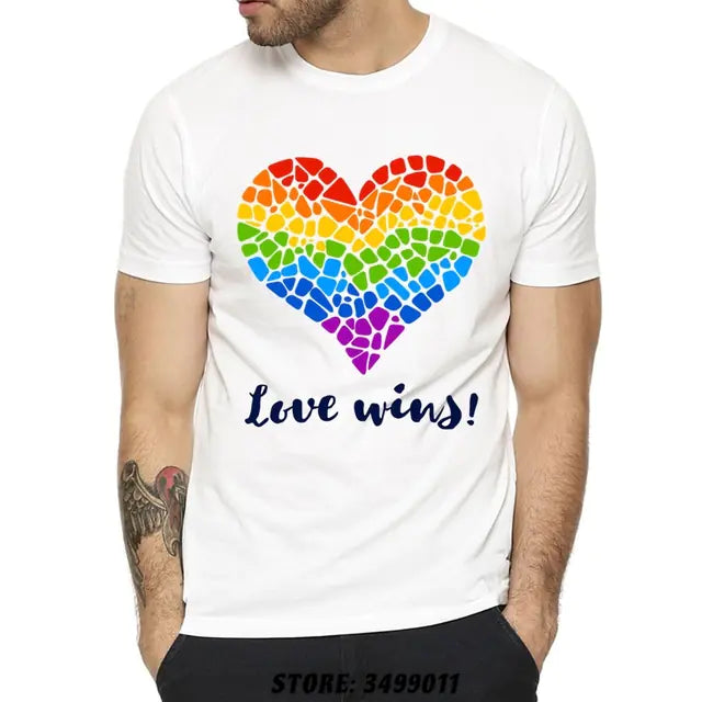 Premium Cotton LGBT Rainbow Graphic T-Shirt for Adults