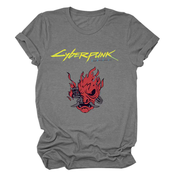 Cyberpunk Style Printed Short Sleeve T-Shirt