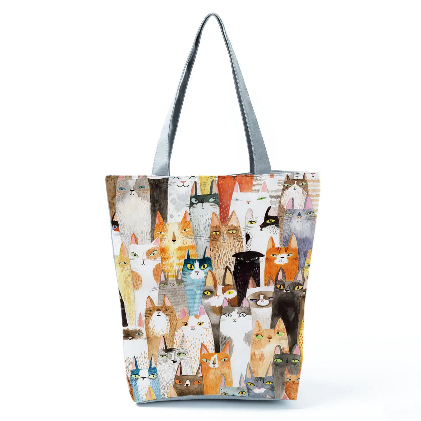 Cat Print Tote Bag - Simple Stylish Shoulder Bag