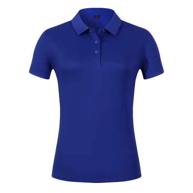 High-End Solid Color Women's Embroidered Polo Shirt