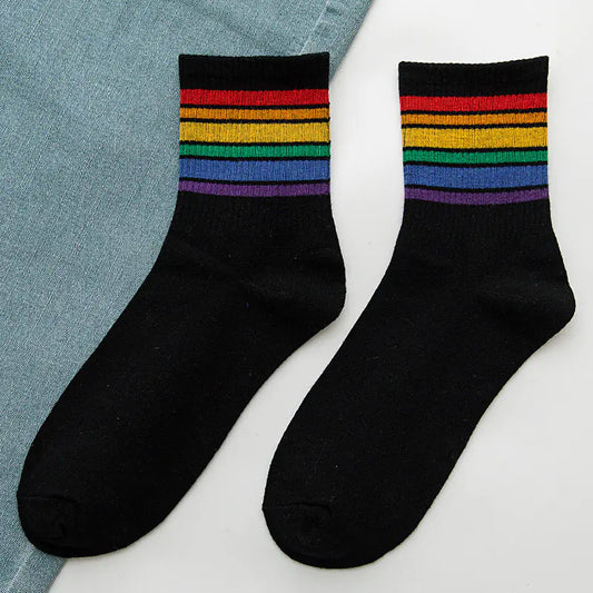 Rainbow Women's Cotton Tube Socks