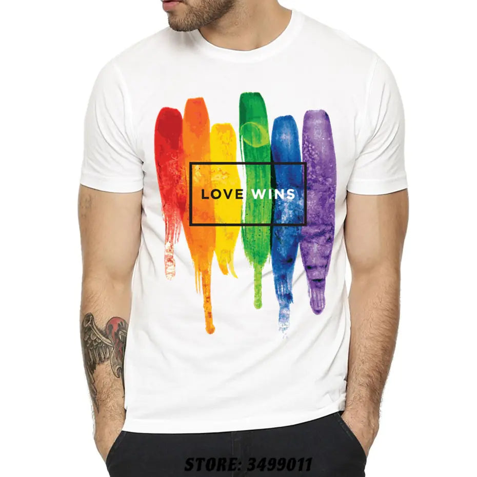 Premium Cotton LGBT Rainbow Graphic T-Shirt for Adults