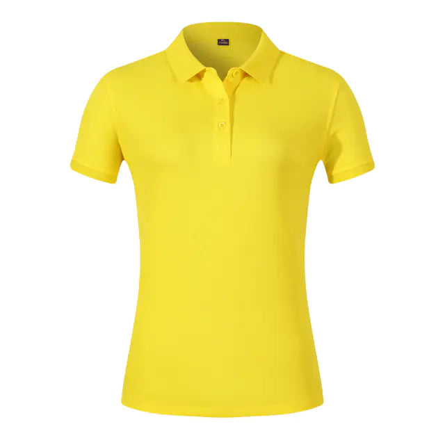 High-End Solid Color Women's Embroidered Polo Shirt