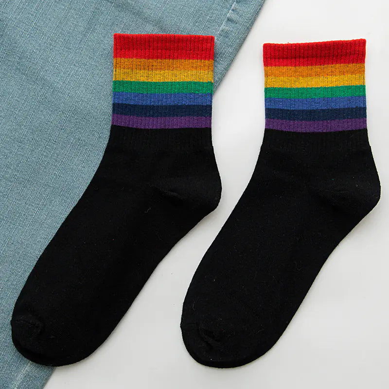 Rainbow Women's Cotton Tube Socks