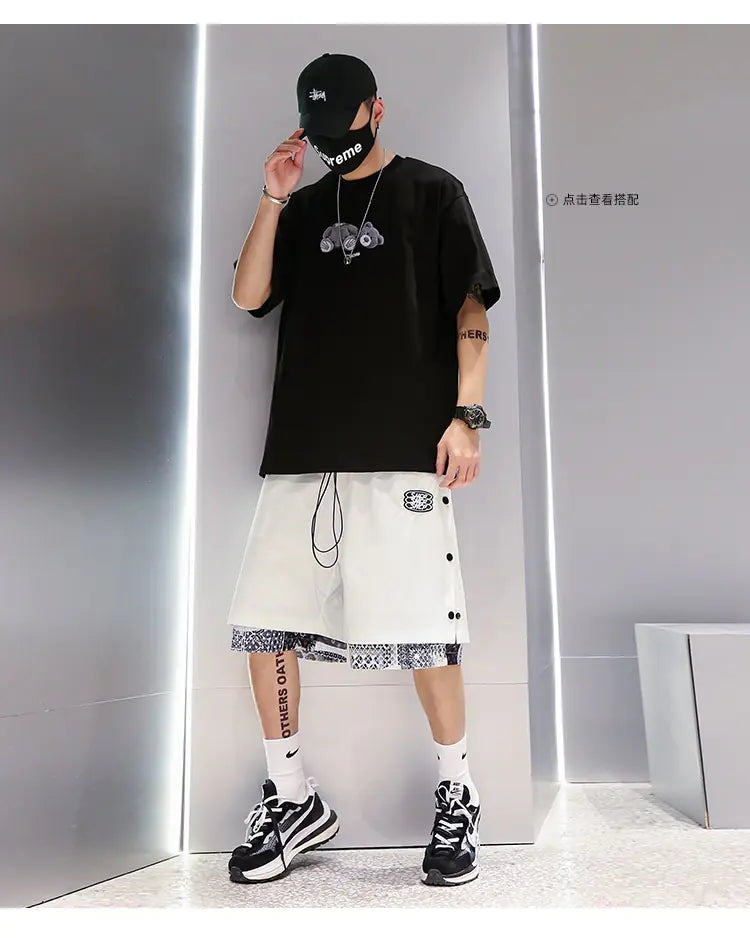 Basketball Style Two-Piece Five-Point Sports Pants