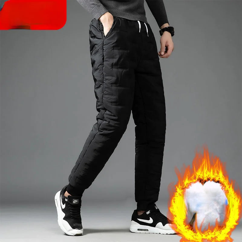 Men's Thick Warm Down Cotton Pants for Autumn & Winter