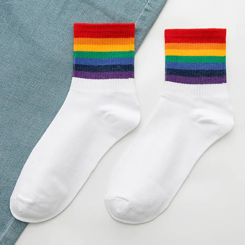 Rainbow Women's Cotton Tube Socks