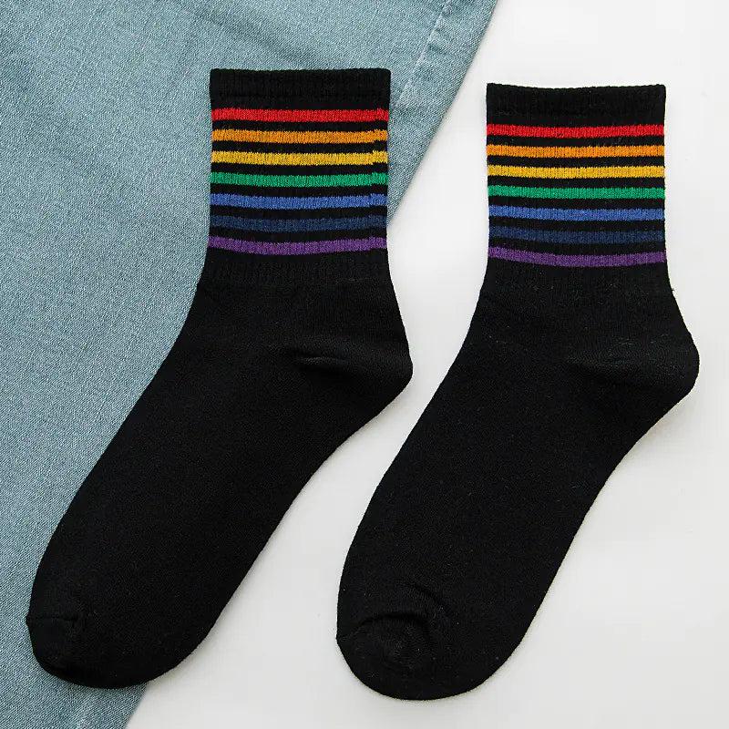Rainbow Women's Cotton Tube Socks
