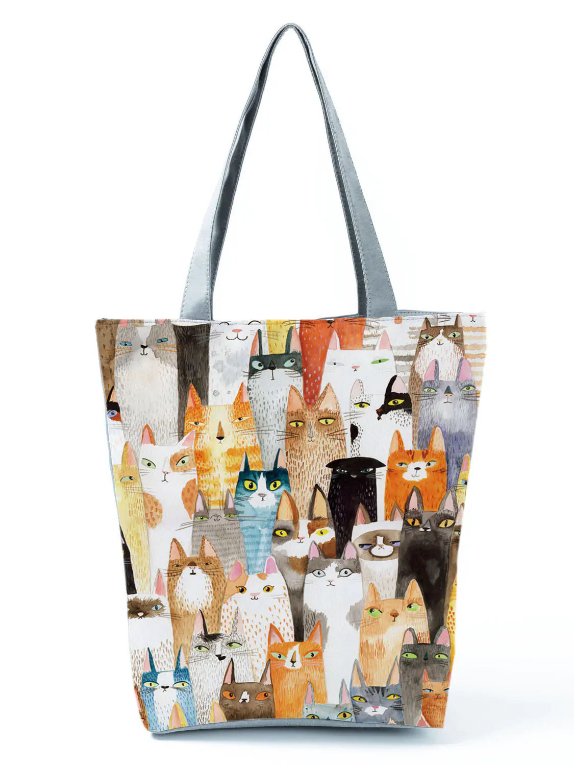 Cat Print Tote Bag - Simple Stylish Shoulder Bag