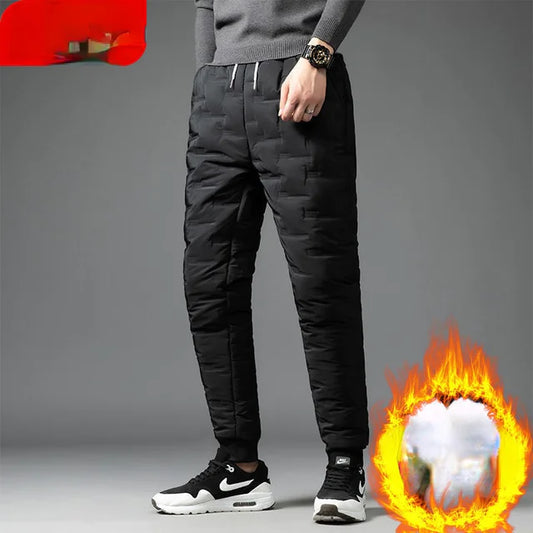 Men's Thick Warm Down Cotton Pants for Autumn & Winter
