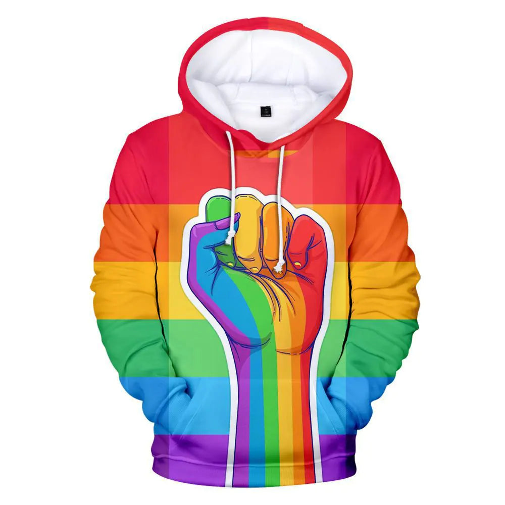 2020 LGBT Fashion Hooded Sweatshirt with 3D Print